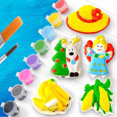 Children Plaster Painting Toys DIY Colorful Graffiti Plaster Coloring Drawing Craft Sets Kids Coloring Paint Material Tools