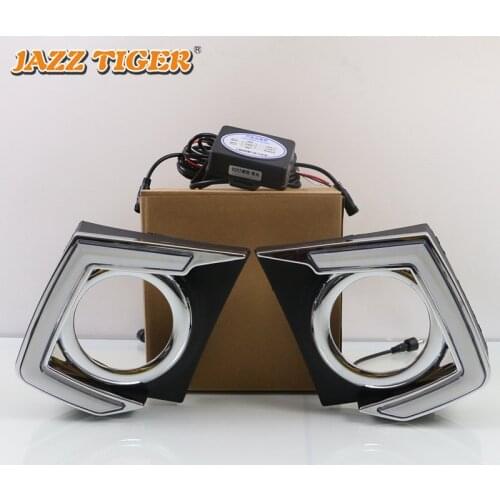 12V Daytime running lights For Mitsubishi Triton L200 2015 2016 2017 2018 Drl with turn signals LED For car auto Fog headlights