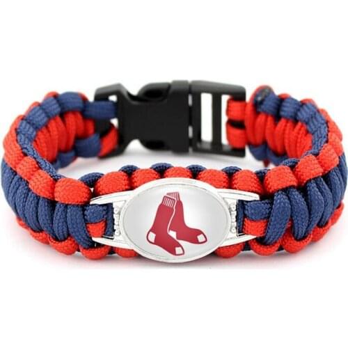 Drop-shipping USA Baseball Sox Team Paracord Bracelet 550 Rope Survival Braided Rope Escape Bracelet