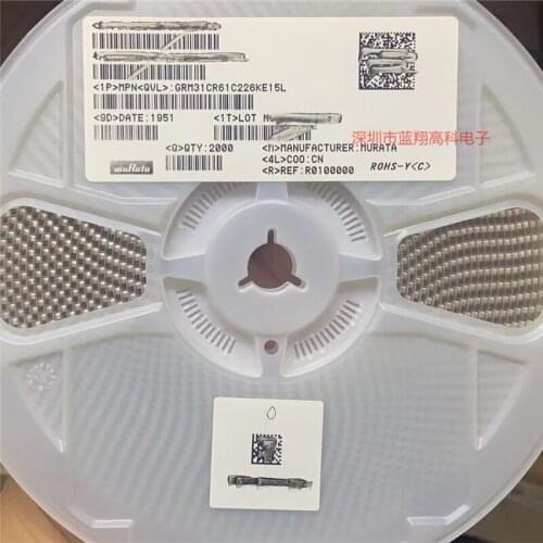 GRM31CR61C226KE15L SMD MLCC 1206 22uF(226) ±10% 16V Ceramic Capacitor GRM31CR60J227ME11L SMD MLCC 1206 220uF(227) ±20% 6.3V Ce