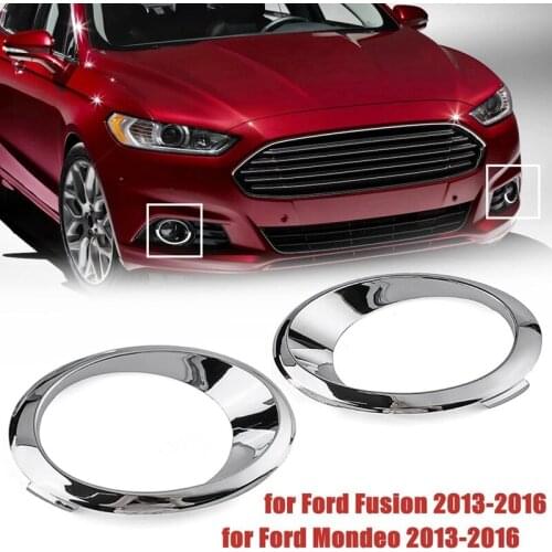 RH Passenger Side LH Driver Side Chrome Fog Light Cover Grille Bezel Trim Ring for Ford Fusion Mondeo 2013-2016