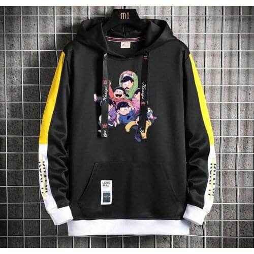 Asson Anime Hoodie teenagers Popular Harajuku Hoodeds Pullover Streetwear Casual Fake Two-Piece jacket men coat