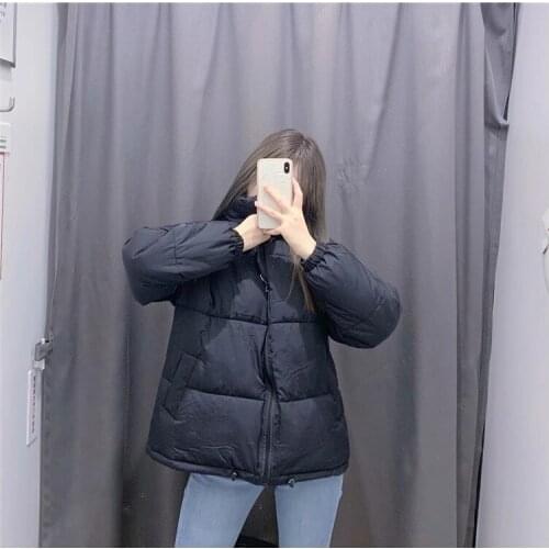 And American casual stand collar drawstring Hong Kong style bread suit 2021 winter new thickened jacket