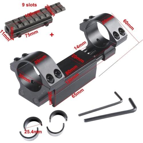 Airgun Rifle scope Mount 25.4mm /30mm Ring w/Stop Pin 20mm Rail Rifle Scope Mount Weaver Rail+11mm to 20mm adapter Scope Rail