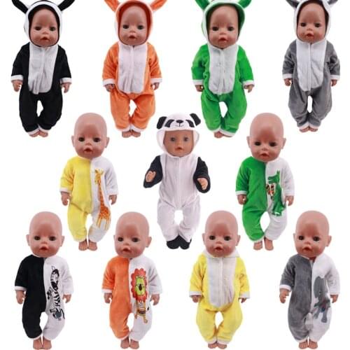 Doll Clothes Cartoon Cotton Pajamas Fit 18 Inch American &43 CM Baby Doll Clothes Accessories,Girls Toys,Our Generation,Gift