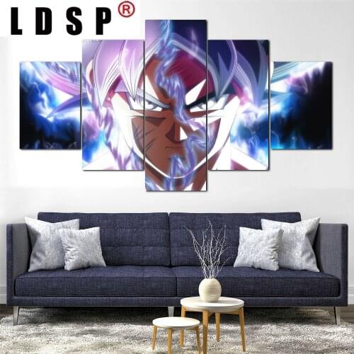 LDSP Canvas 5 Panels Japan Anime Character Posters Wall Art Modern Pictures HD Paintings Living Room Home Decoration