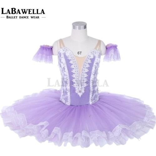 Girls lilac fairy professional ballet costume women paltter tutu performance pancake tutu JY004B
