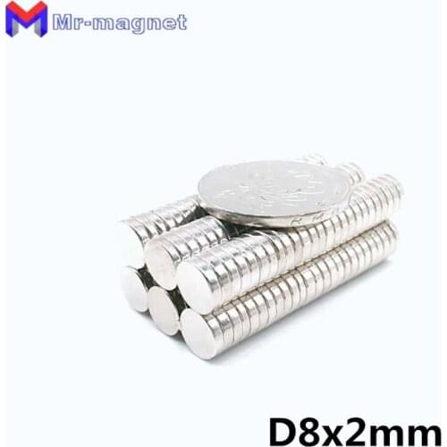 2000pcs strong cylinder magnet 8*2mm 8mmx2mm 8x2mm magnet 8x2 art craft fridge D8x2mm magnet 8*2
