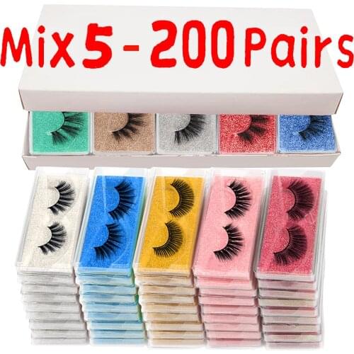 MB Mink Lashes Wholesale 5/50/100/200 3D Eyelashes Set Luxury Dramatic faux cils Cruelty In Bulk Colorful Card false eye lashes