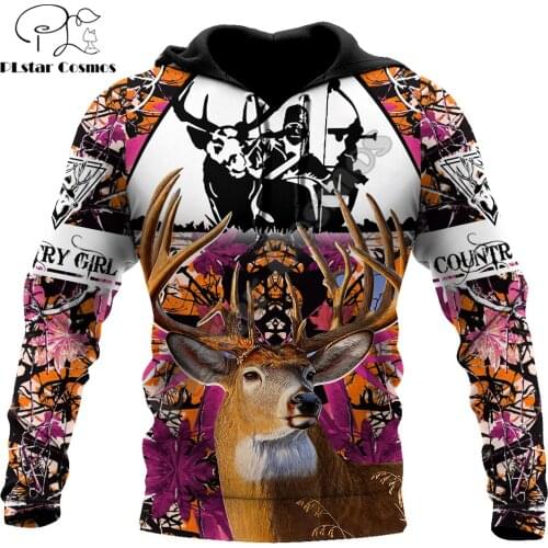 Country Girl Love Deer 3D Printed Fashion Mens Autumn Hoodie Sweatshirt Unisex Streetwear Casual Zip Jacket Pullover KJ530