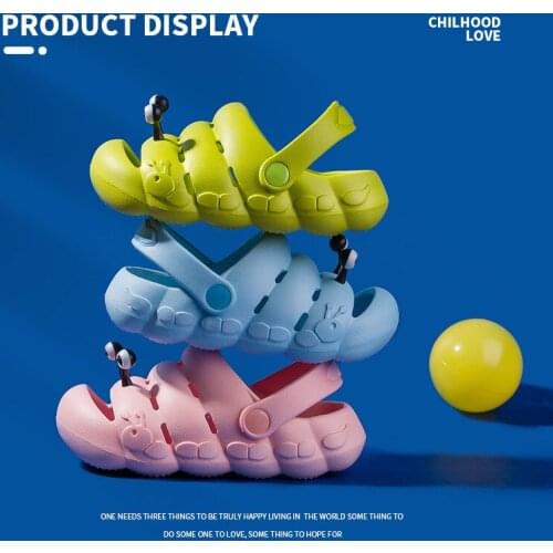 New Arrival Childrens Sandals for 2021 Summer Solid Caterpillar Modelling Boys and Girls Slippers Soft Soled Kids Garden Shoes