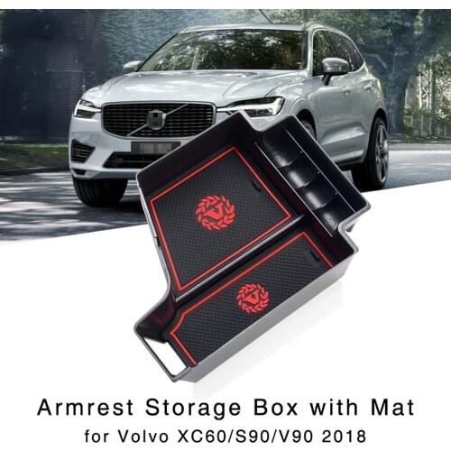 Armrest Storage Box for Volvo XC60 S90 V90 2018 Central Console Glove Tray