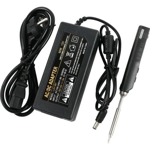 TS100 Portable MINI Programmable Digital LCD Display Electric Soldering Station BC2 Soldering Iron Tip + 12V 5A DC Power Adapter