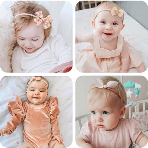 3Pcs/Lot Baby Traceless Headbands Newborn Flower Bow Nylon Hair Accessories Toddler Simple Little Floral Butterfly Hairband