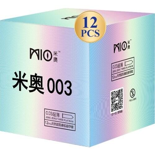 MIO 003 Ultra-thin lubricating Condom 12Pcs Particle stimulation Natural Latex Penis Sleeve for Male Sex Erotic Toys Condoms