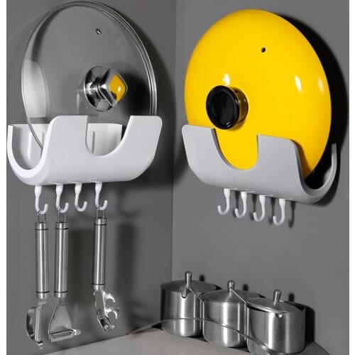 Cutting Board Pan Cover Holder Lid Storage Rack Pot Cover Rack HookType Nail-free Wall-mounted Household kitchen Supplies
