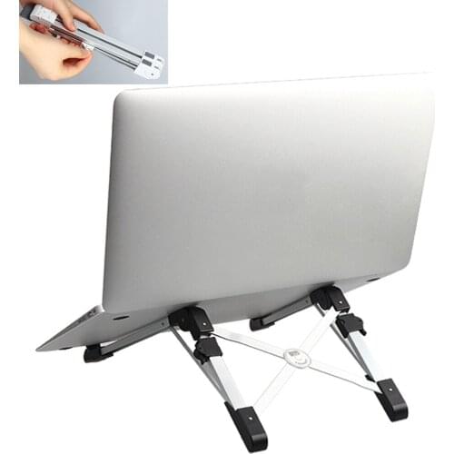 Adjustable Aluminum alloy Cooling Laptop Notebook Stand Holder Pad Mount Portable Folding Lapdesk Office Ergonomic For All size