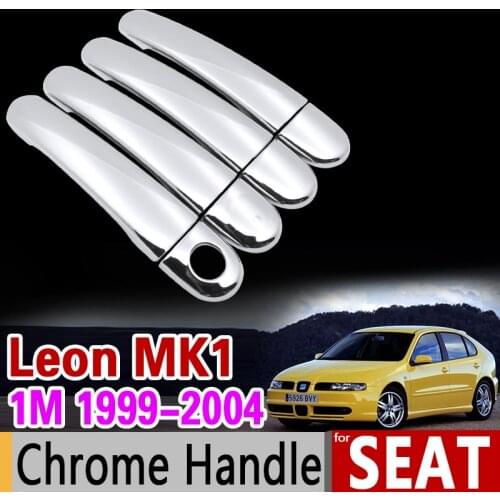 For Seat Leon MK1 1999-2004 1M Luxurious Chrome Handle Cover Trim Set 2000 2001 2002 2003 Car Accessories Stickers Car Styling