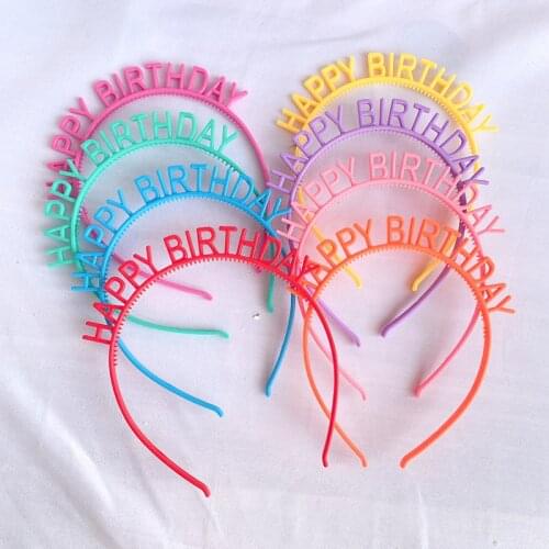 Happy Birthday Plastic Hair Clasp Hair Ornaments Multicolor Birthday Decoration Birthday Girl Headband Birthday Crown