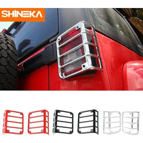 SHINEKA Iron Tail light Mount Bracket Protect Cover Guards Rear Tail Lamp Cover for Jeep Wrangler JK 2007+ 4x4 Offroad
