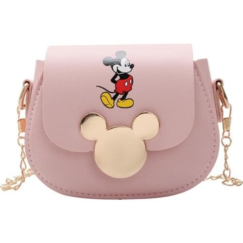 Disney mickey mouse pu messenger shoulder bag new bag female mini children coin purse fashion Mickey pattern chain bag