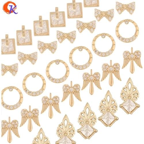 Cordial Design 50Pcs Jewelry Accessories/DIY Making/Cubic Zirconia Charms/Genuine Gold Plating/Decoration/Fingernail Findings