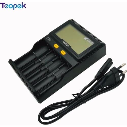 Miboxer C4 LCD Battery Charger for Li-ion/IMR/INR/ICR/LiFePO4 18650 14500 26650 AAA 3.7 1.2V 1.5V Batteries PK VC4