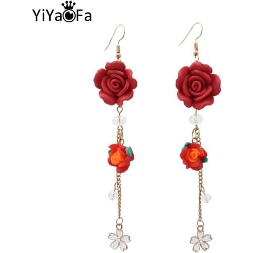 YiYaoFa Handmade Long Drop Earrings for Women Accessories Elegant Tassel Jewelry Fashion Dangle Earrings for Party Jewelry YE-61