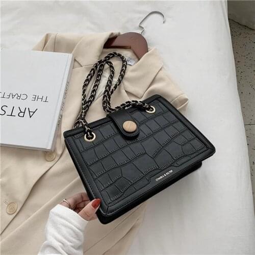 Stone Pattern PU Leather Shoulder Bags For Women 2020 Luxury Quality Handbag Lady Designer Messenger Totes bags