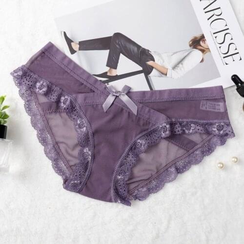 Ladies Underwear Woman Panties Fancy Lace Calcinha Renda Sexy Panties for Women Traceless Crotch of Cotton Briefs Hot Sale E0058
