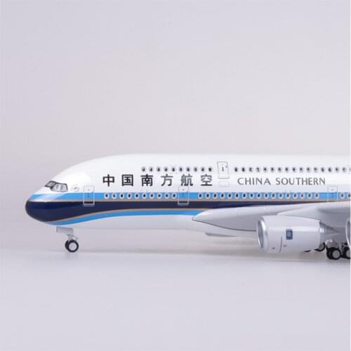 1/160 Scale 45.5cm Airplane Model 380 A380 China southern Airline Aircraft Toy with Light&Wheel Diecast Plastic Resin Plane Toy