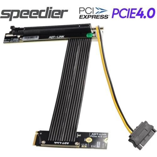 2021 Type Universal PCIE 4.0 x16 To M.2 NVMe SSD Extension Cable Gen4 M2 Key M Riser Card Adapter With 4Pin Sata Power GPU Cable
