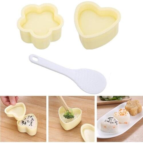 3PCS/Set DIY Sushi Mold Onigiri Rice Ball Food Press Tools Maker Kitchen Sushi Bento Mold Japanese Accessories Triangular H H8N1