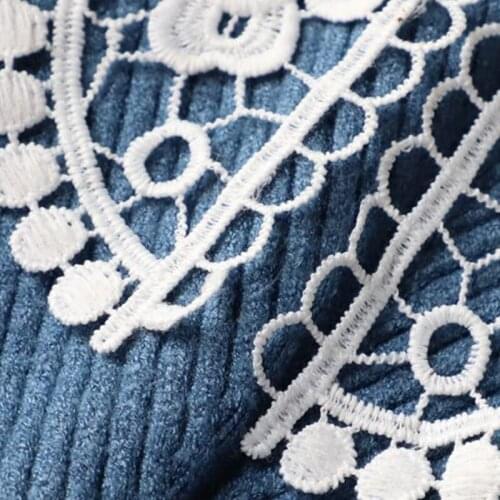 40GC Vintage Hanfu Style Fake Collar Shawl Hollow Out Floral Lace Necklace Half Shirt