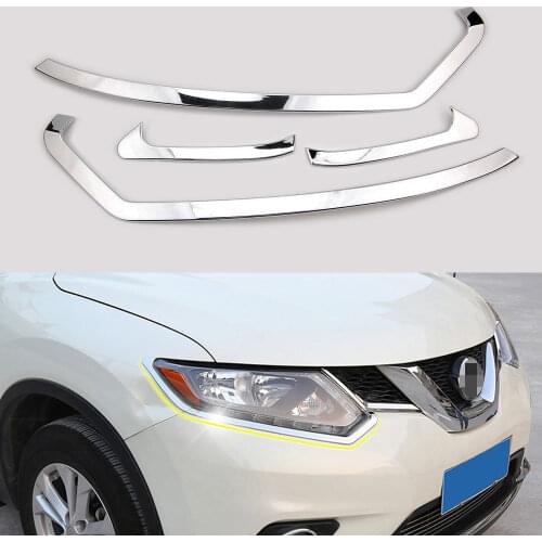 4ps ABS Car Lights Eyebrow Cover Decoration Stickers Suitable For Nissan X trail 2014 2015 2016 Car Accessories Styling