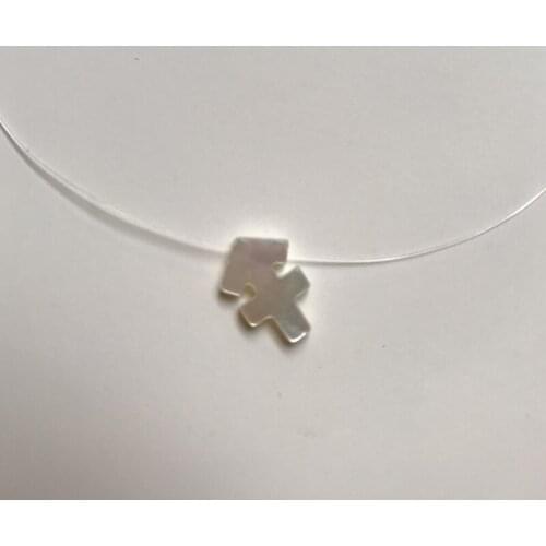 Promotion Transparent Chain Zodiac Sign Mother Of Pearl Shell Necklace