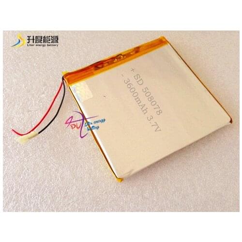 SD tablet battery 3.7v 508078 li ion battery 3600mah for tablet PC