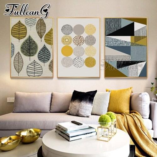 FULLCANG 5d diy diamond embroidery sale abstract landscape diamond painting triptych full square round drill home decor FC2986