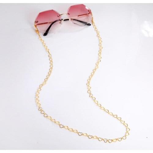 Teamer Fashion Hanging Metal Glasses Chain for Women Men Heart Box Chain for Mask Lanyards Neck Holder Sunglasses Straps Cord
