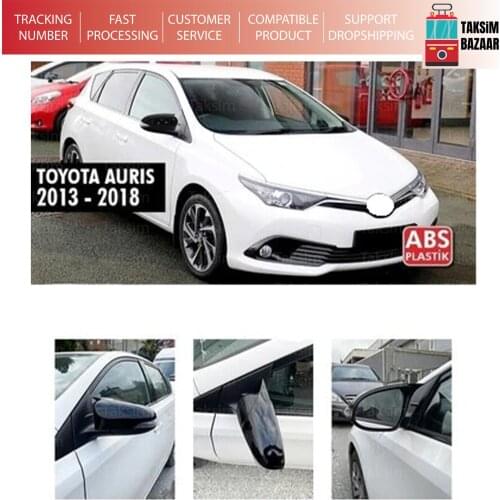 For Toyota Auris 2 Bat Design Mirror Cover Piano Black 2012-2018 From Quality Product Full Harmony 1 Suit 2 Piece (Right and Left)