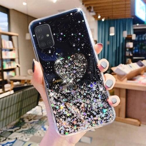 Case For Samsung Galaxy S20 FE Cases Luxury Bling Glitter Heart Holder Phone Cover For Samsung S20 Plus Ultra S 20 S20Fe Covers