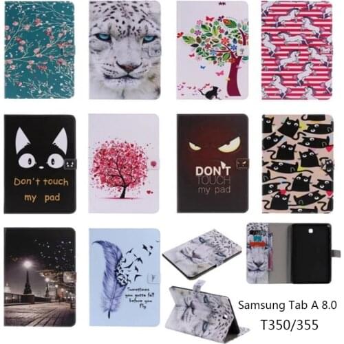 Print PU Leather Case Cover For Samsung Galaxy Tab A 8.0 T350 T351 SM-T355 Tablet Cases For Samsung T355 P355C P350 8 inch