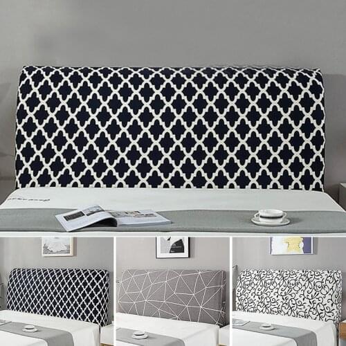 Geometric Headboard Cover Elastic Bed Head Cover All-inclusive Bedspreads Washable Bed Head Back Protector Home Hotel Decor