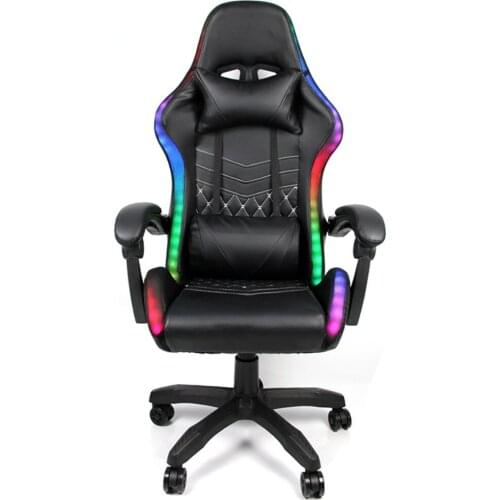 RGB Gaming Chair Gamer Chairs Multicolored Lights Student Computer Chairs Professional Internet Rolling Chair USB Power