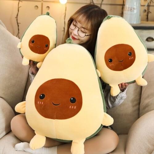 Simulation Kawaii Cute Avocado Stuffed Plush Toy Doll Cartoon Fruit Hugging Pillow Cushion for Sofa Bedroom Kids Christmas Gift
