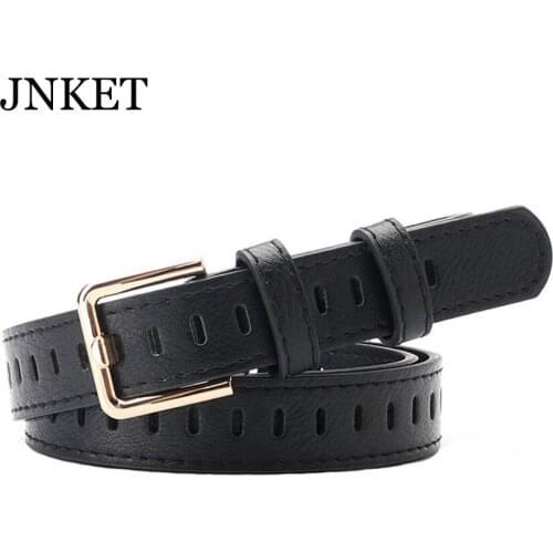 JNKET New Fashion Women Hollow Out Waist Belt PU Leather Belt Pin Buckle Belt Jeans Belt Leisure Cinturon
