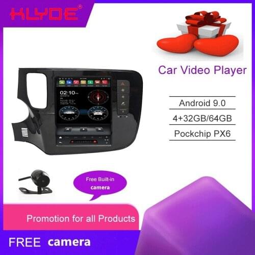 Klyde KD-97033 Android 9 system IPS touch screen bluetooth car amplifier dsp dvd Tesla Player Stere for Outlander 2014- 2019