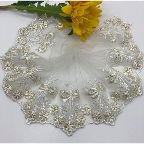 1/3/5Yards Lace Trim Embroidered Flowers Lace Fabric 12CM Inches Wide DIY Craft&Sewing Dress Clothing Accessories High Quality