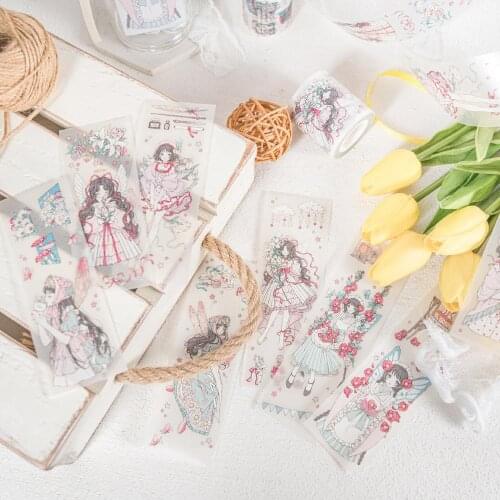 Flower Girl Washi Tapes Bullet Journal Masking Tape Adhesive Tape DIY Scrapbooking Washi Stickers
