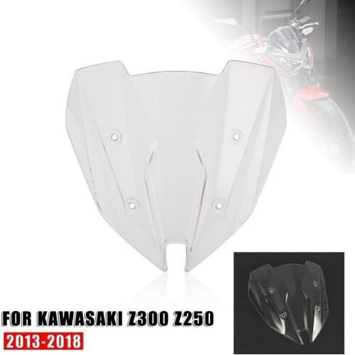 Motorcycle Windshield Pvc Windscreen Fit for Kawasaki Z250 Z300 13-17 Motorcycle Wind Deflector